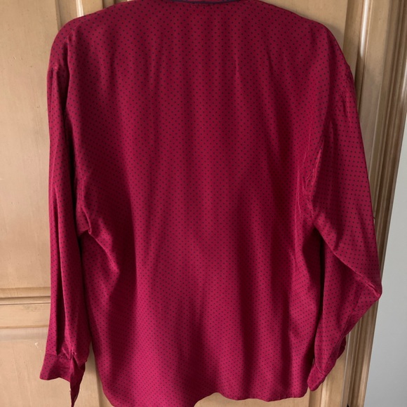 Alfred Sung long sleeve wrap tinic silk blouse - Picture 2 of 5